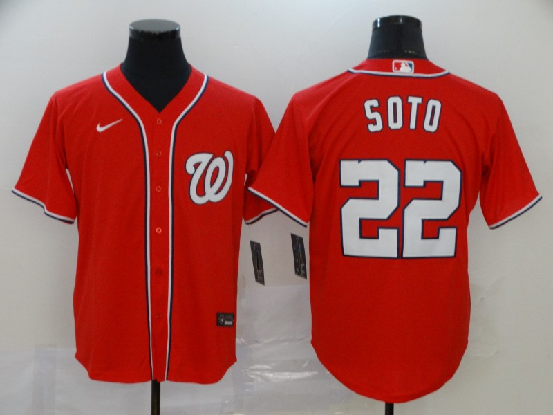 Men's Washington Nationals #22 Juan Soto Majestic Red Cool Base Stitched MLB Jersey